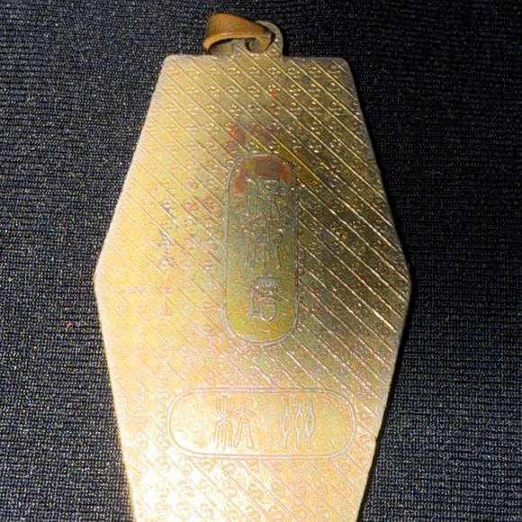 Gold and Green Pagoda Pendant pendants enamel Chinese vintage - Picture 2 of 6